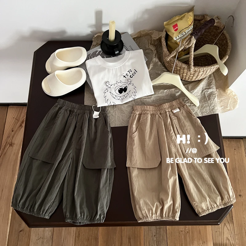 【现货】郝叔童品夏季限定新款2025儿童休闲薄款七分裤时尚HZ52126