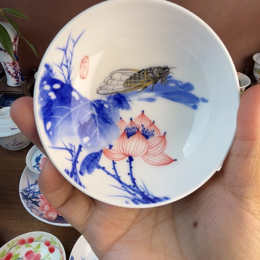 忠意堂釉下彩夏蝉