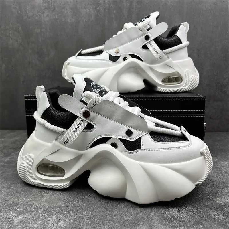 okkdey春秋季感百搭气垫底厚底增高运动休闲老爹鞋男鞋