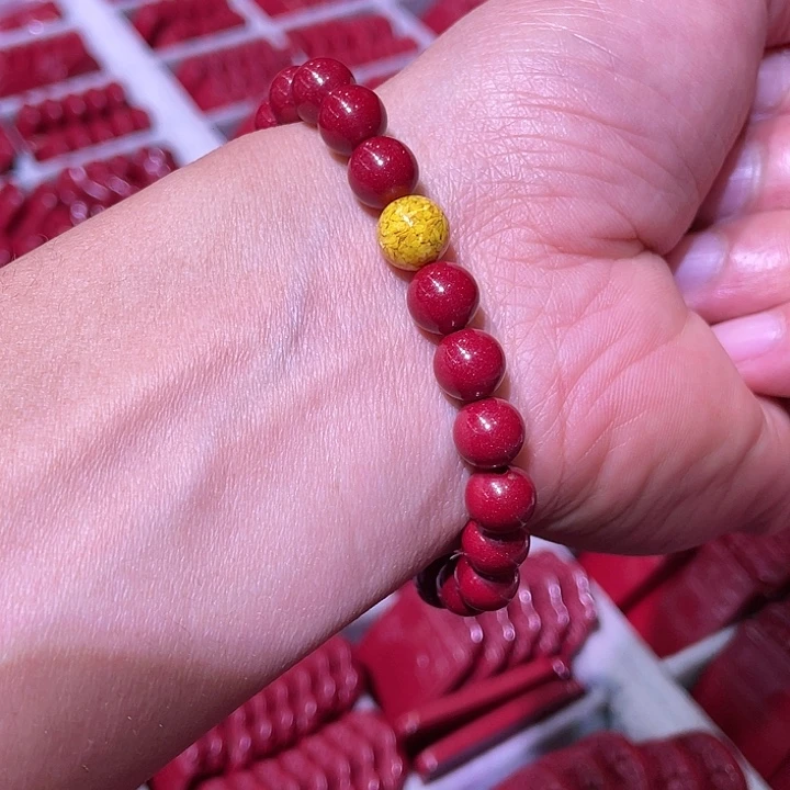 天然辰砂紫金砂8毫米22颗➕黄一颗