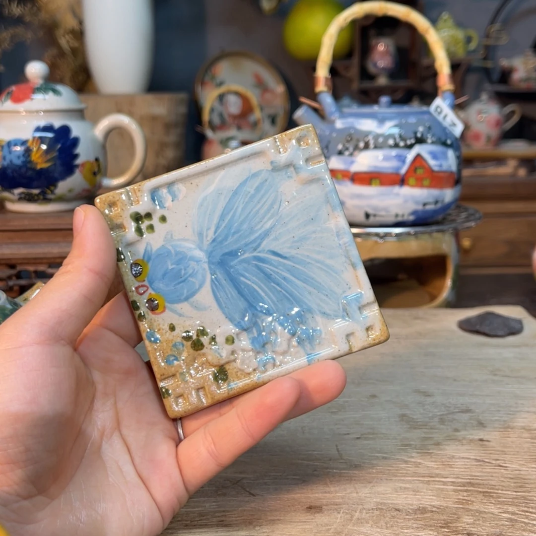 壶素浅陶瓷手工手绘
