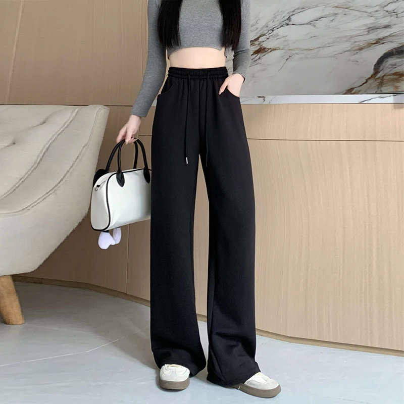 秋季胖MM大码女卫裤2025新款梨形身材高腰百搭休闲阔腿裤YY16013