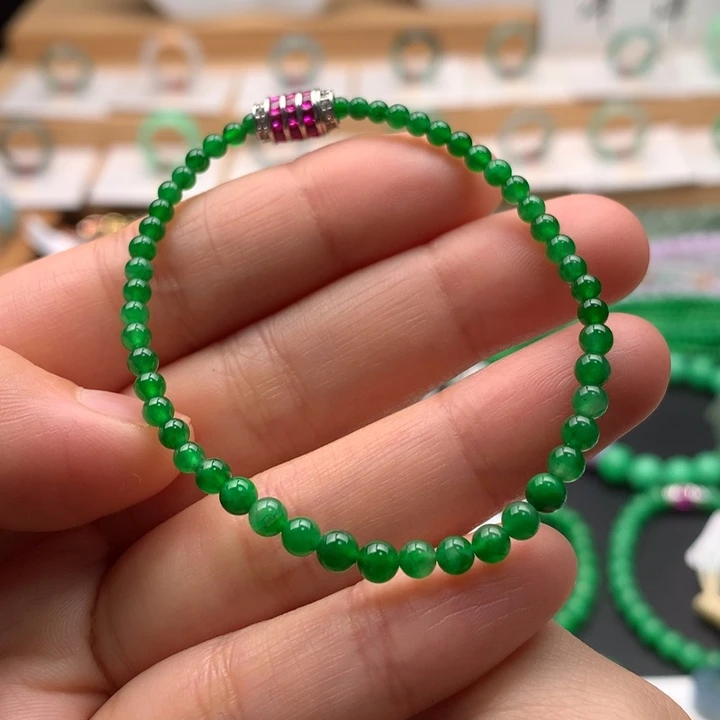 翡翠未镶嵌手链天然缅甸A货翡翠