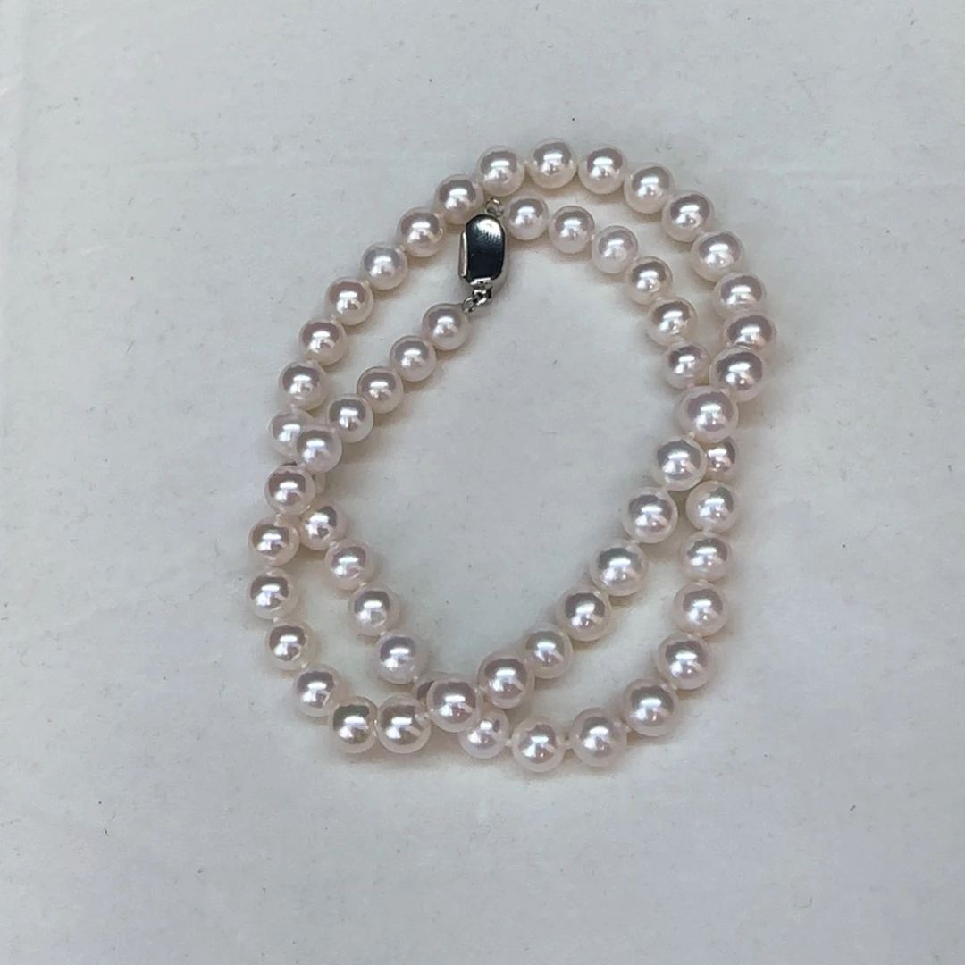 淡水珍珠银S925镶嵌项链