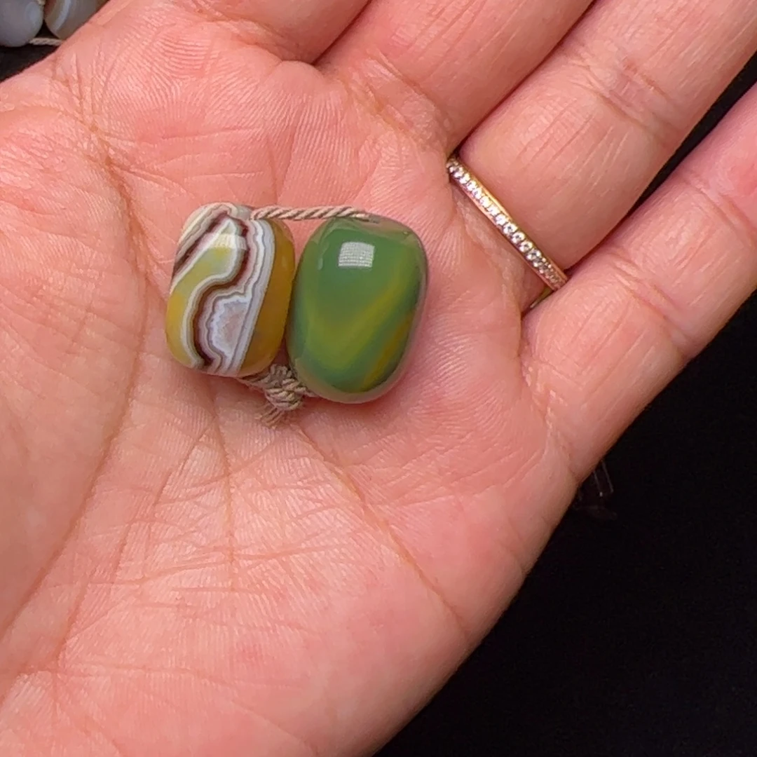 蓝***雨玛瑙/玉髓未镶嵌配饰