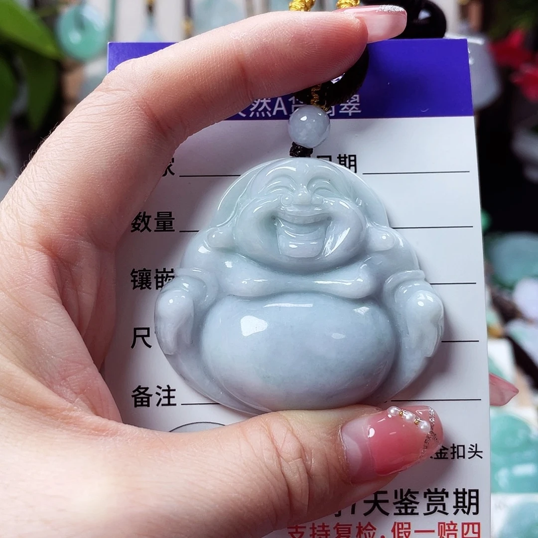 翡翠未镶嵌颈饰佛公02