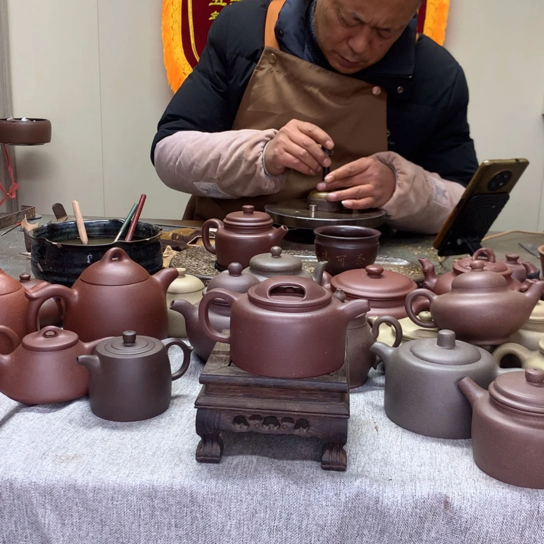 紫泥茶壶牛盖200C半手工制作