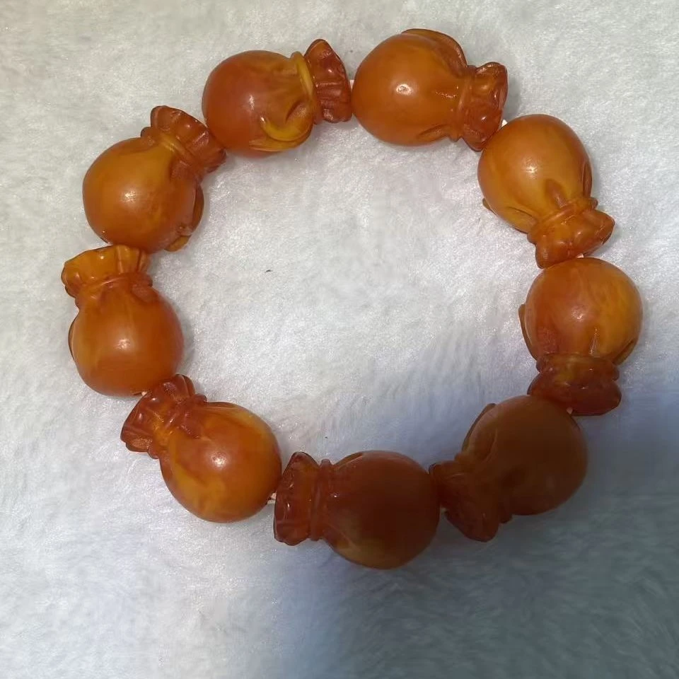 【大美推荐】  黄色钱袋子手串