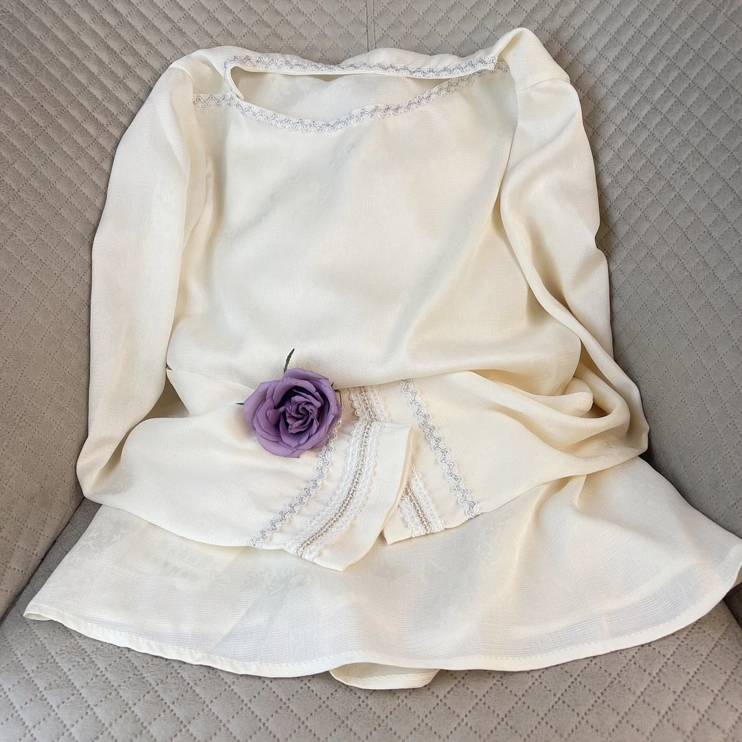 【凤羽长袖】新中式打底衫圆领弹力提花新国风宽松显瘦复古百搭长袖