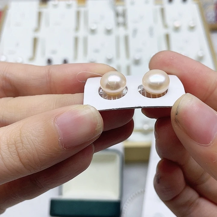 淡水珍珠耳饰银S925镶嵌卡***岛