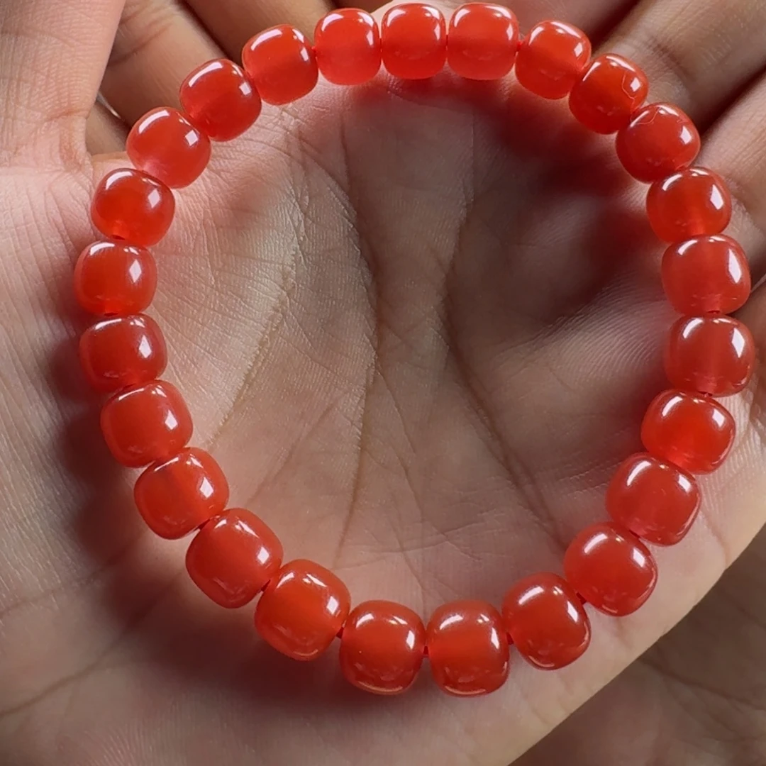 南红玛瑙未镶嵌老型单圈8+