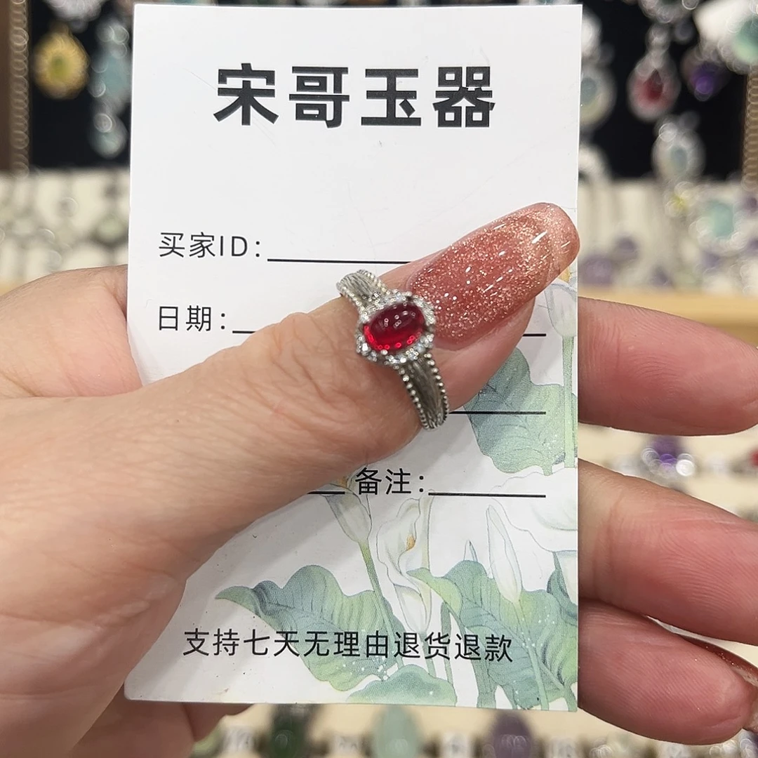 有***头托帕石戒指银S925镶嵌
