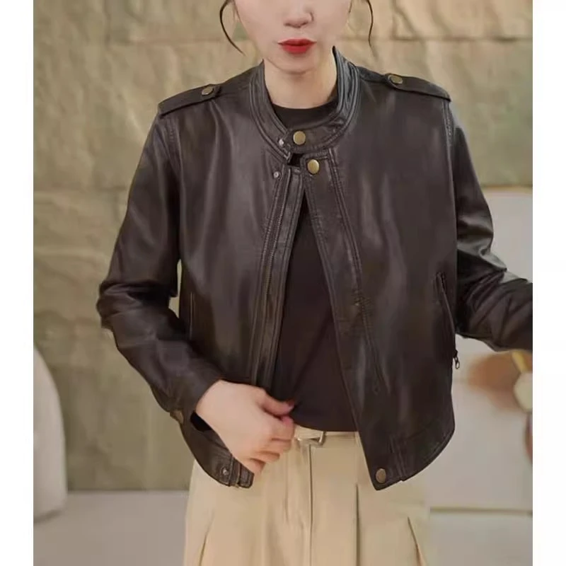 皮衣外套女2025秋季新款韩版时尚休闲短款夹克修身气质百搭上衣潮