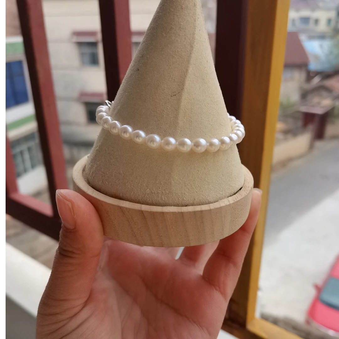 淡水ak小米珠胖米白色无瑕精致手链珍珠天然可调节淡水珍珠手链