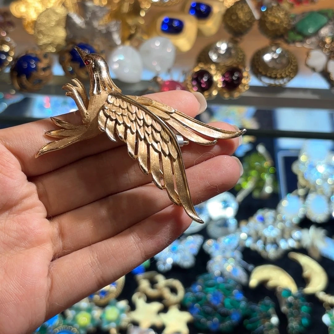 花岗石纯铜锡合金纯铜Trifari 铭星展同款胸针