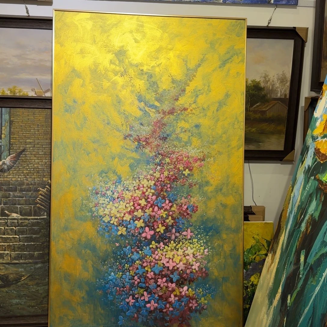 婉***舒竖款纯手绘油画作品