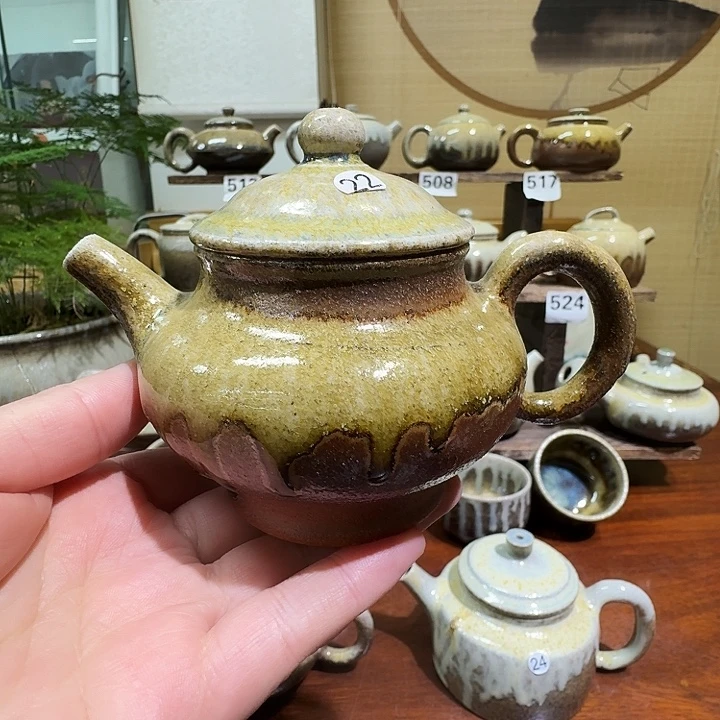 建水紫陶白泥柴烧壶微瑕