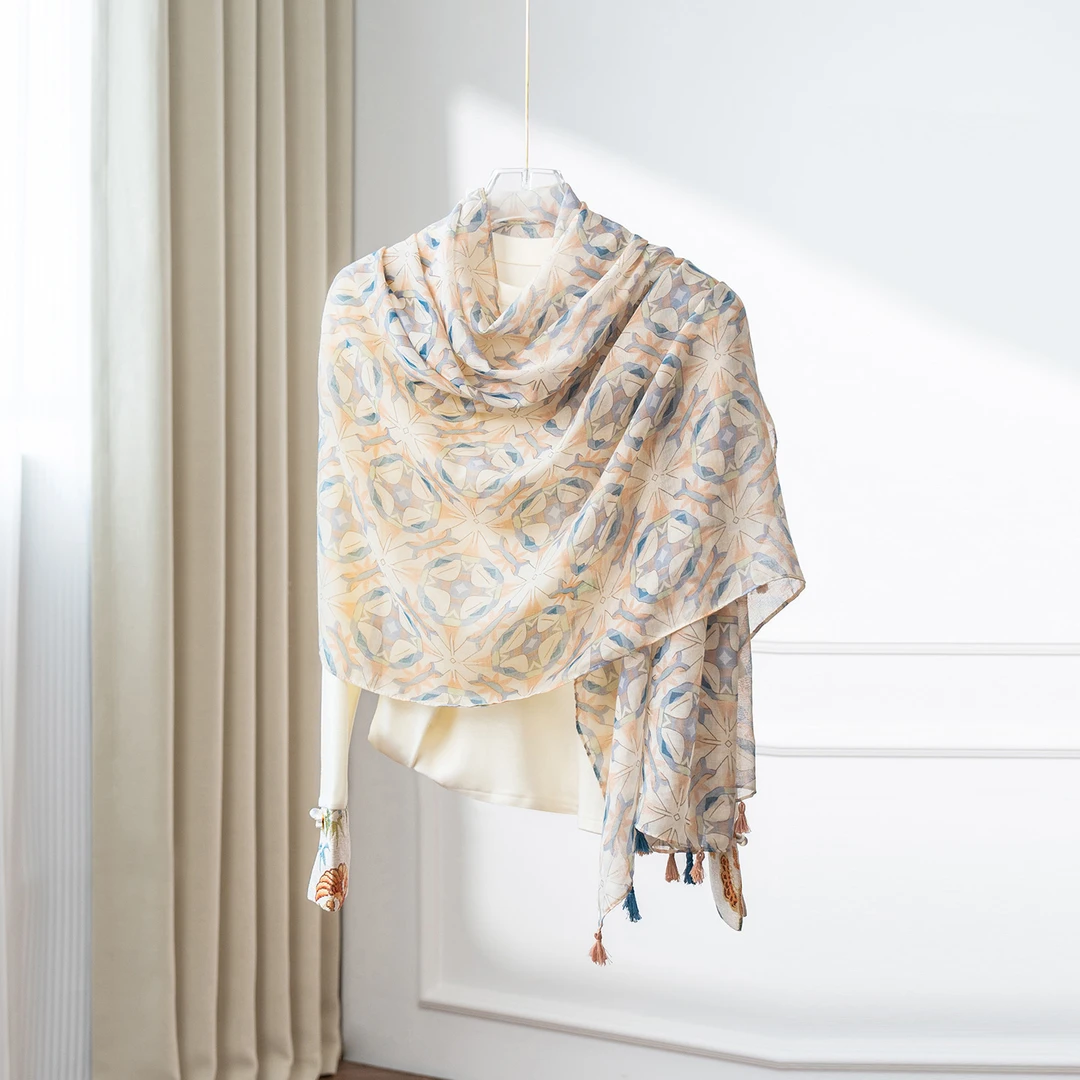 【达芬奇密码】素花深180*90盘扣流苏款草原拍照好看又上镜的衣服