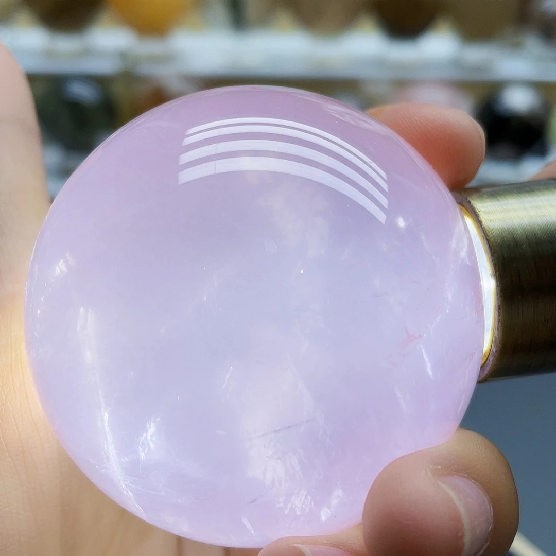 水晶珠宝半成品未镶嵌天然粉水晶57.4mm