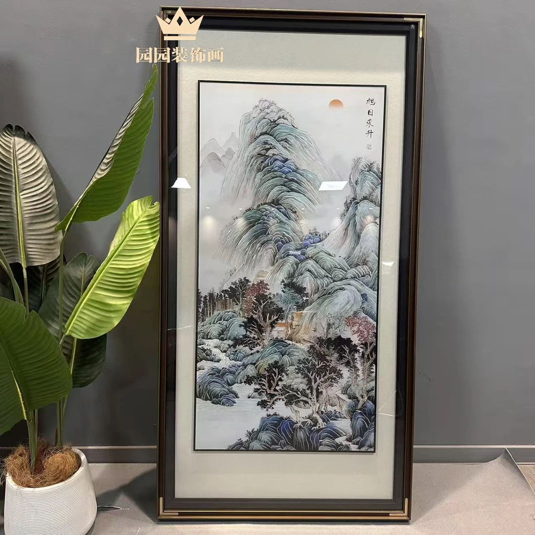 【旭日东升】铜雕画挂画现代新中式玄关高端装饰画