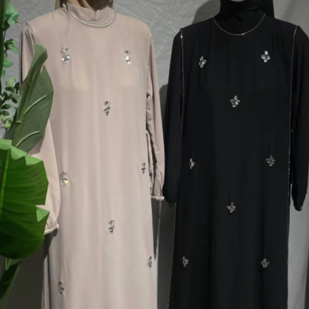 近口东南亚长裙手缝钻连衣裙古风长袖两件套连衣裙（可换货No退货）