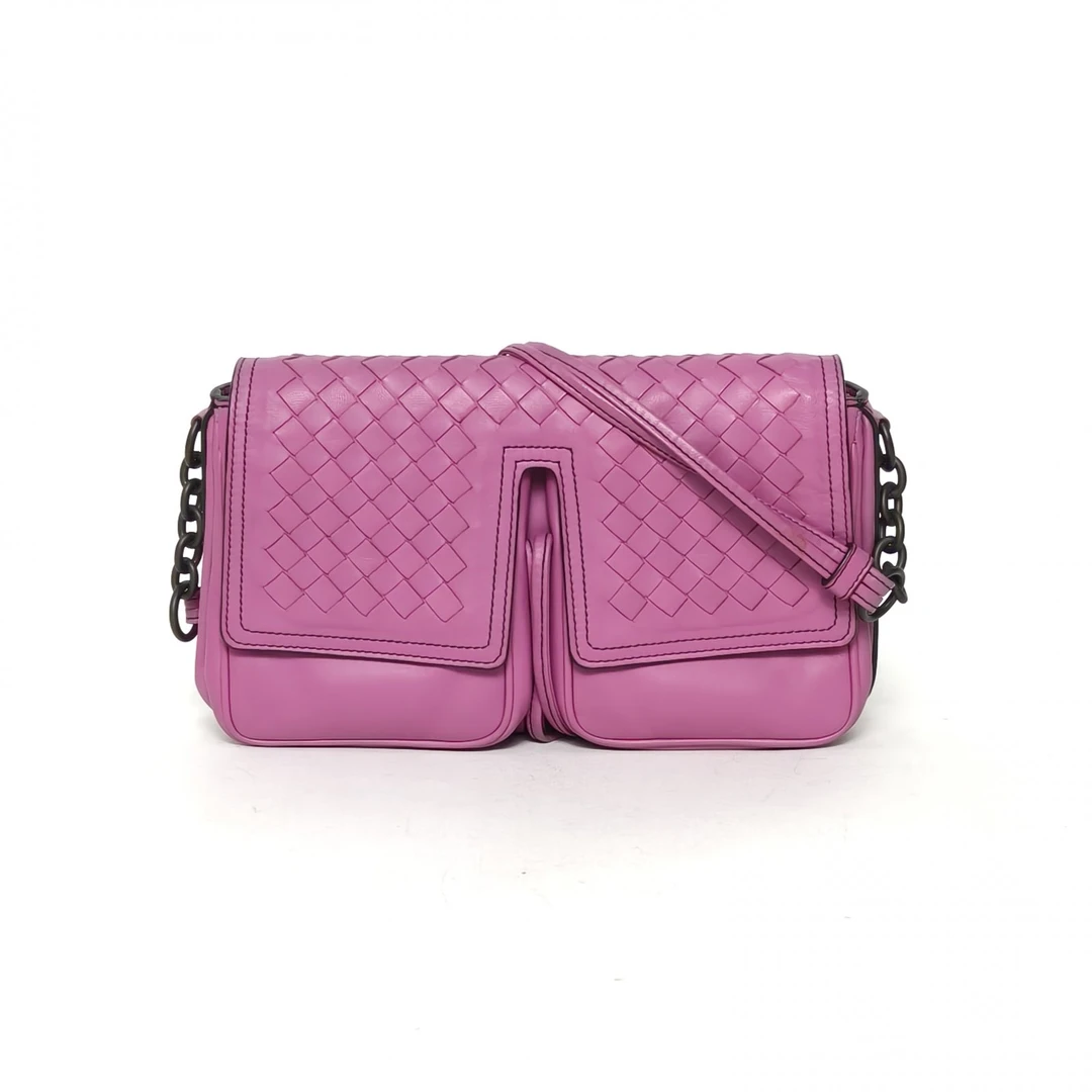 95新 BOTTEGA VENETA/葆蝶家 小花Jerry活动 编织 双口袋斜挎包