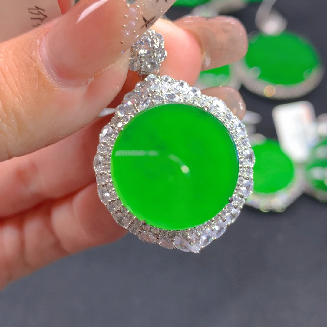 翡翠颈饰银S925镶嵌1111111111