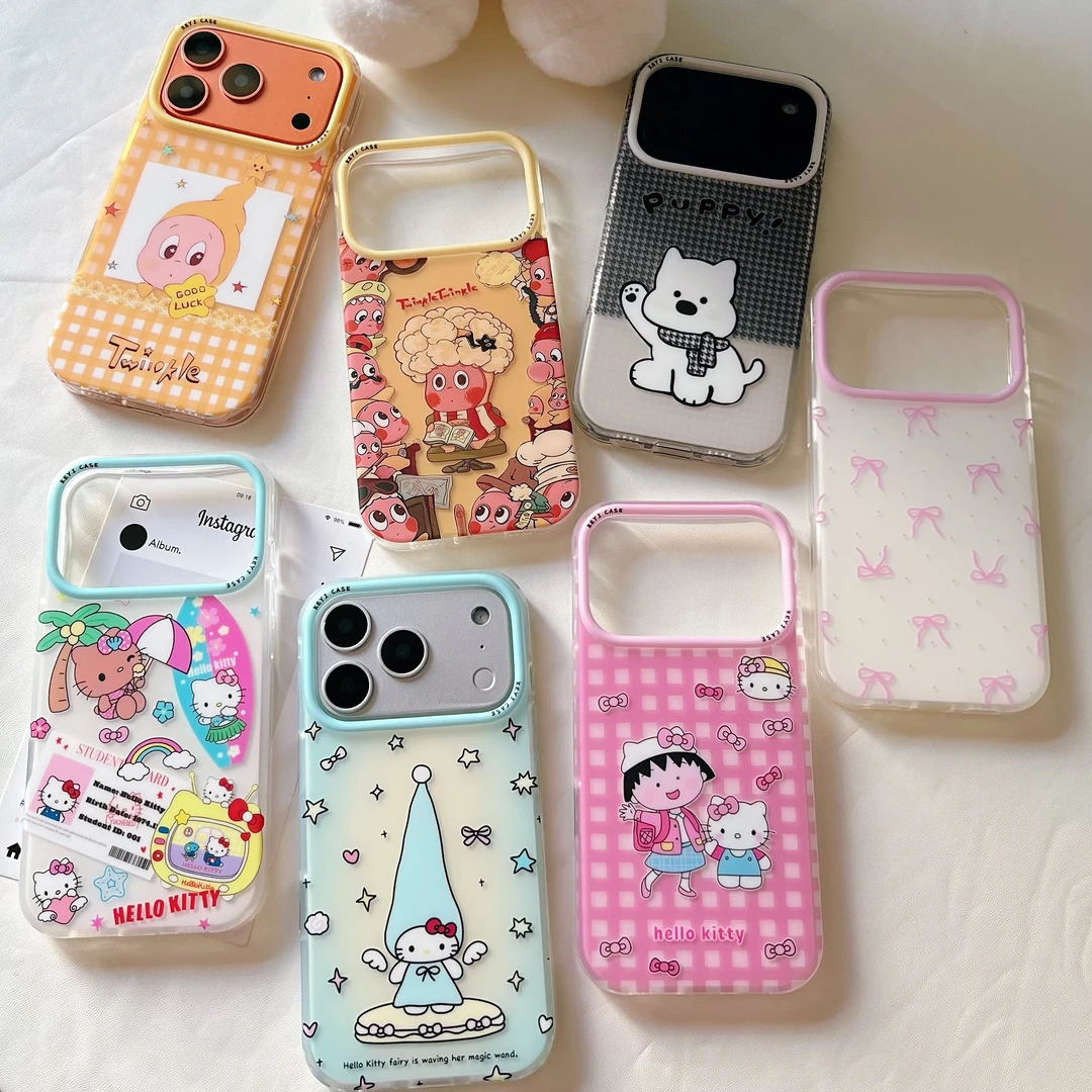 【包相机键】个性创意磨砂肤感卡通可爱手机壳适用于苹果17promax16