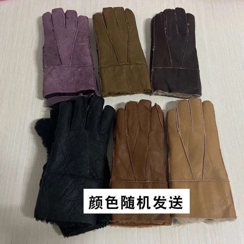 非真皮毛的加绒手套男女同款颜色新款骑车防风男女保暖加厚手套
