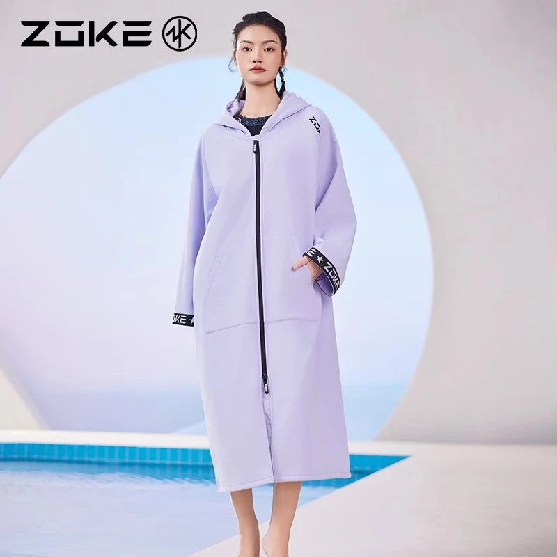 【洲克】成人浴袍加厚开衫吸水保暖男女冬泳训练防泼水速干游泳斗篷