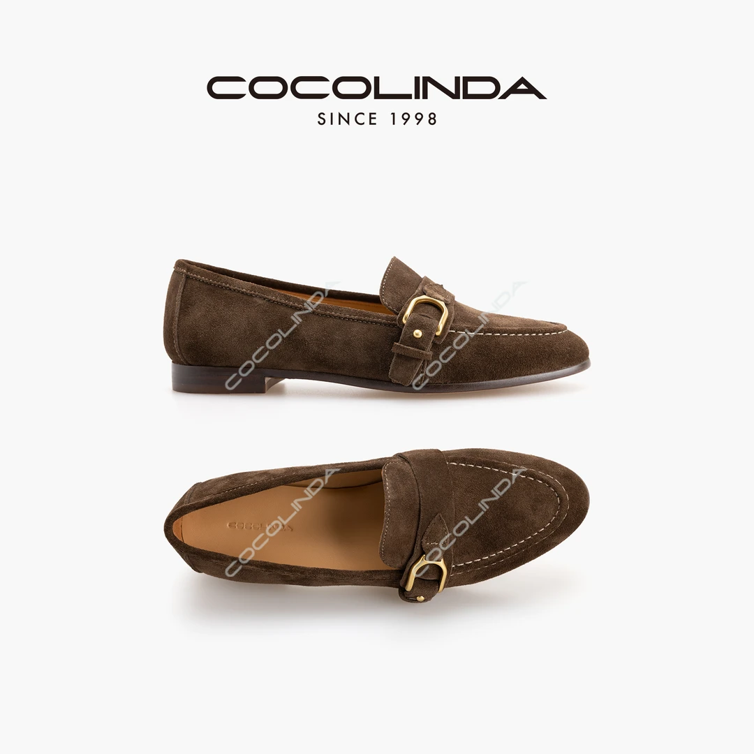 COCOLINDA | 拉夫风 老钱Vitage 牛反绒英伦风圆头【乐福鞋】X2950