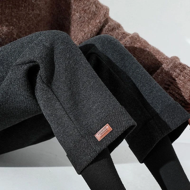 毛呢阔腿裤女2025年秋冬新款直筒宽松慵懒松弛感加厚九分烟管裤子