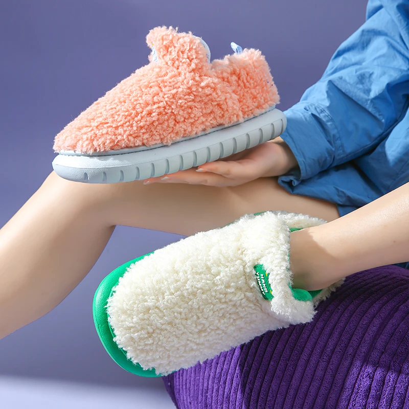 2024新款保暖棉拖鞋女冬季加绒加厚底家居家防滑外穿棉鞋外穿冬天