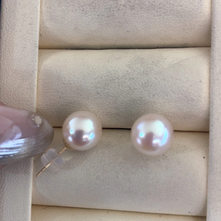 18K金镶嵌耳饰海水珍珠