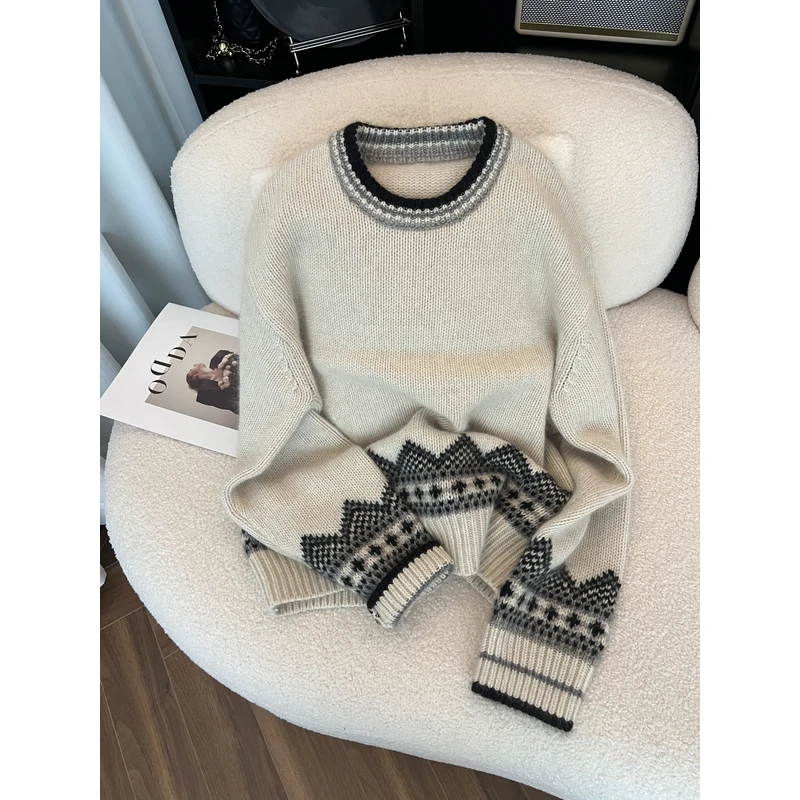 春秋极简韩版时尚百搭针织衫毛衣2412114