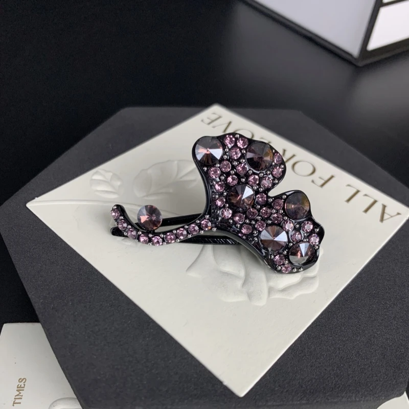 K436【金闪闪】5厘米银杏叶优雅鸭嘴夹