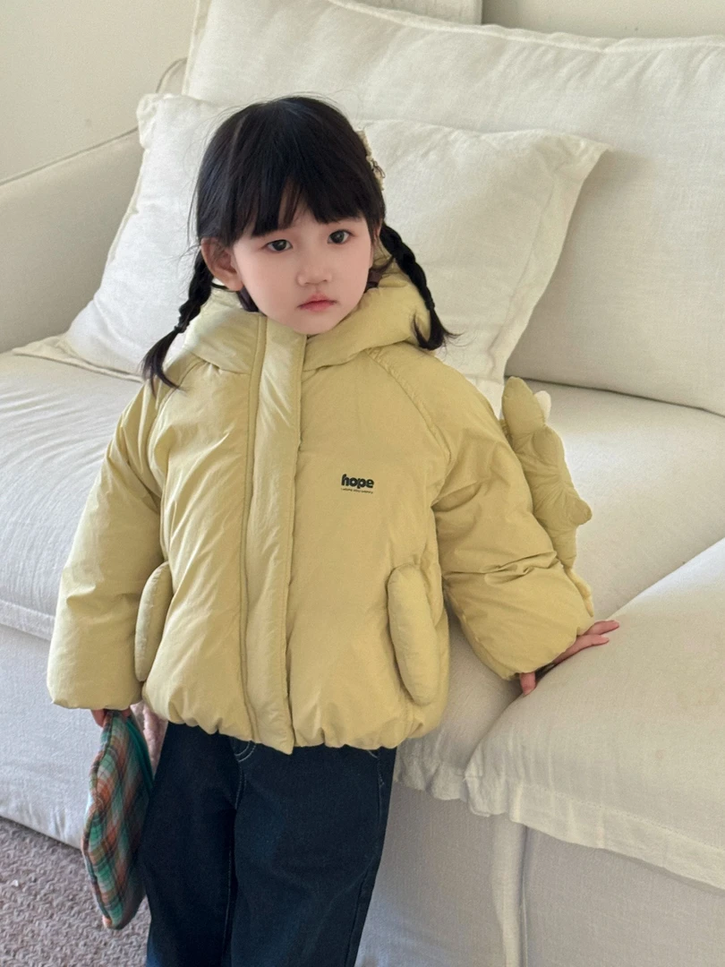 冬季厚款男女童拉链小童加厚连帽保暖羽绒服外套