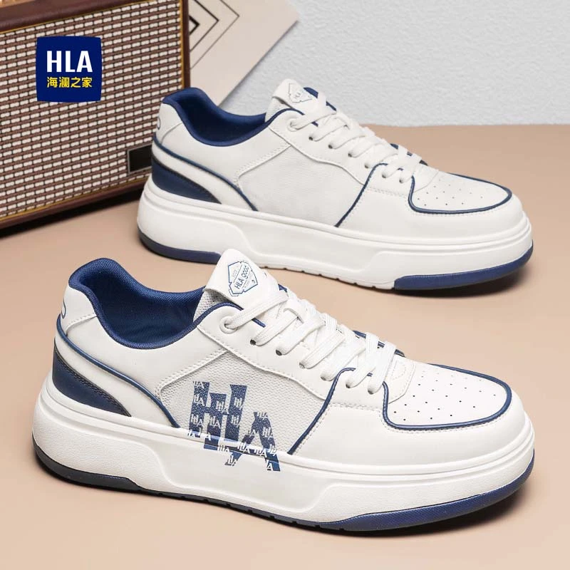 海澜之家鞋子男款冬季透气潮牌百搭休闲板鞋男士厚底运动小白潮鞋