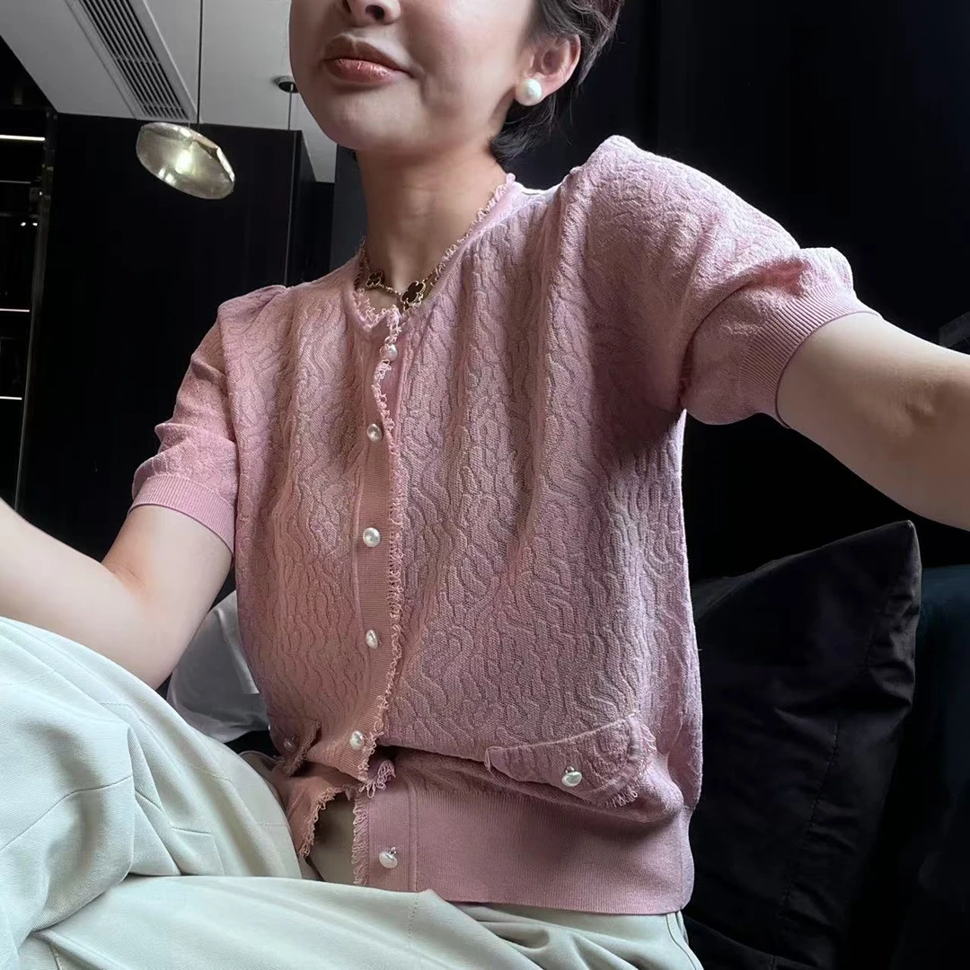 MINGGANG/名港【东方美衣】夏季圆领蕾丝气质小香风开衫25017