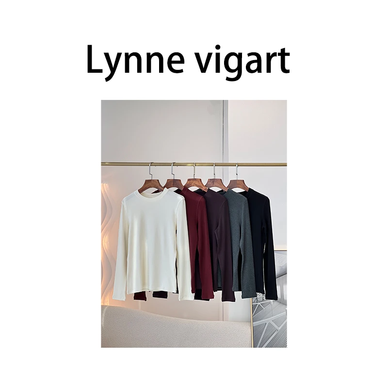 春季新款the同款万能百搭打底衫上衣纯色简约女士长袖圆领打底