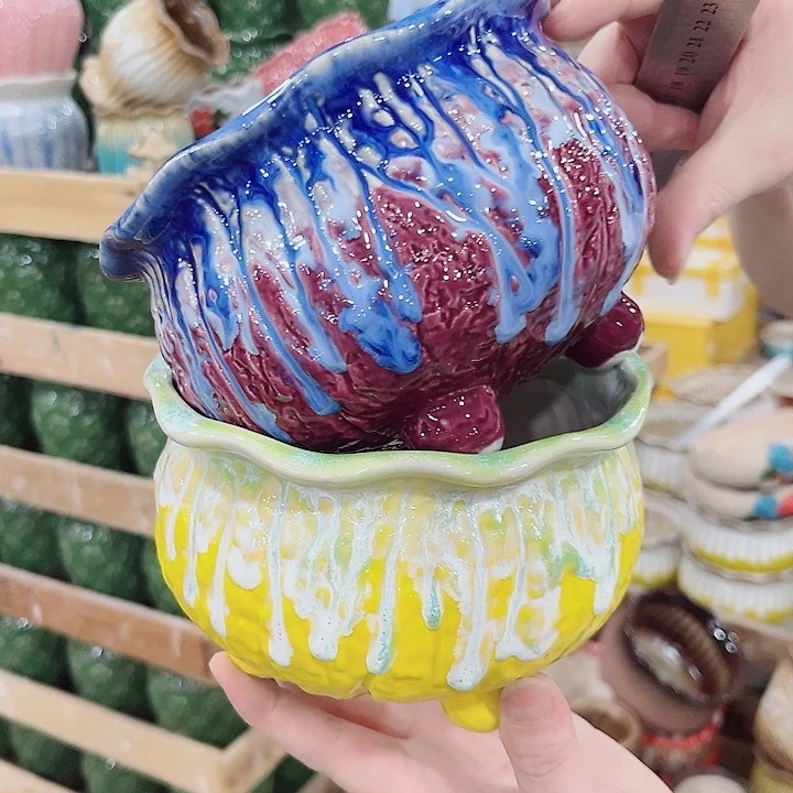 有孔.凑单10元陶瓷花盆发货！