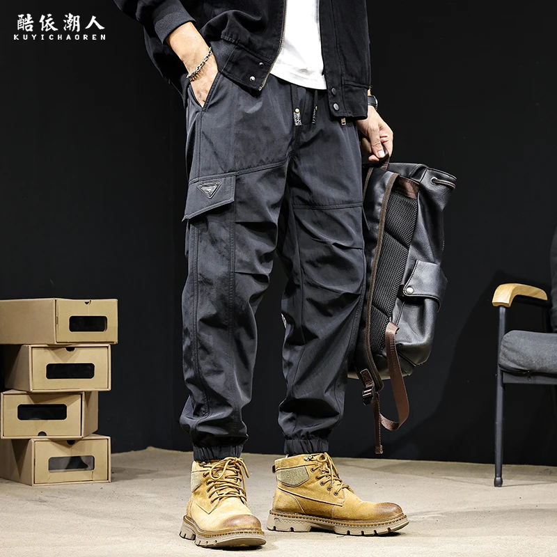 户外冲锋裤三防工装裤男士秋季2025新款潮牌大码宽松束脚休闲裤子