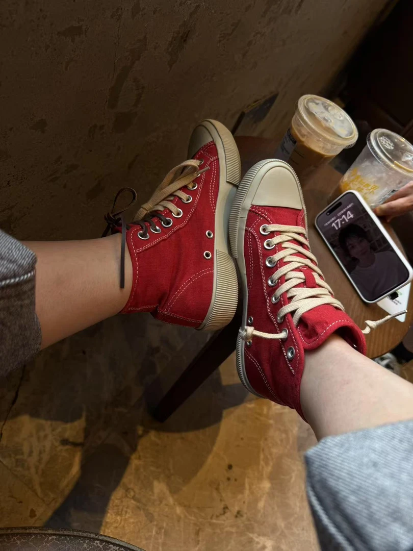 2025高帮棉麻百搭潮鞋运动休闲女鞋30616