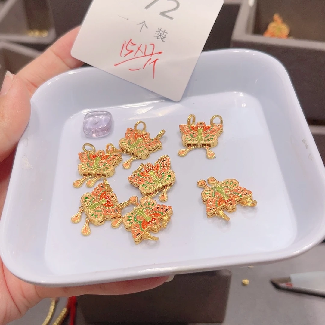 紫晶珠宝半成品银S925镀金镶嵌72