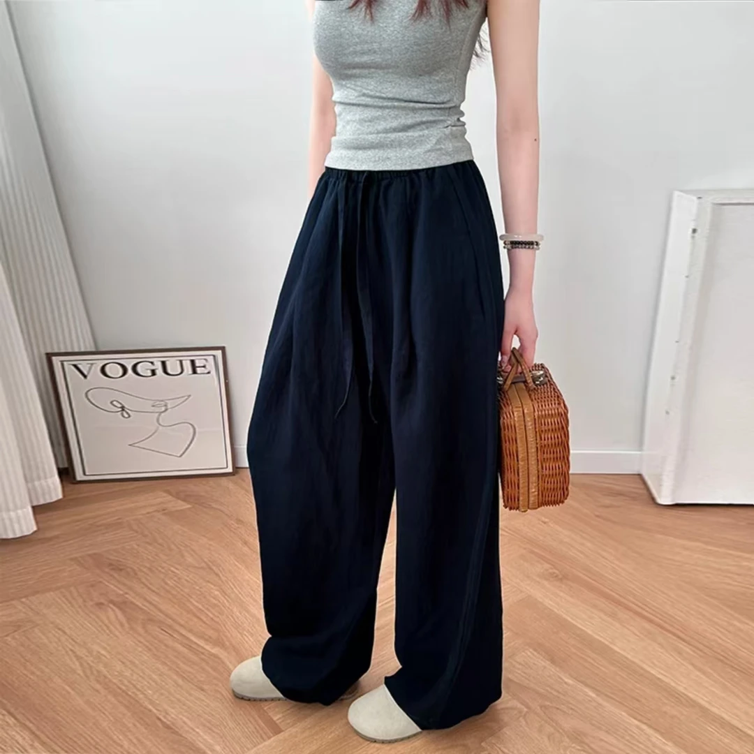 【现货+运险】莱塞尔亚麻裤夏季薄款高腰显瘦宽松垂感慵懒休闲裤