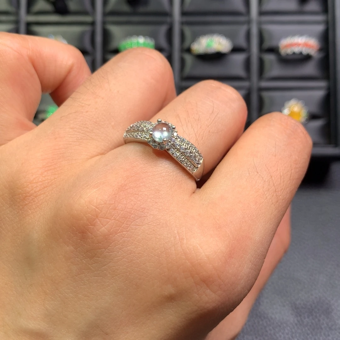 翡翠银S925镶嵌戒指