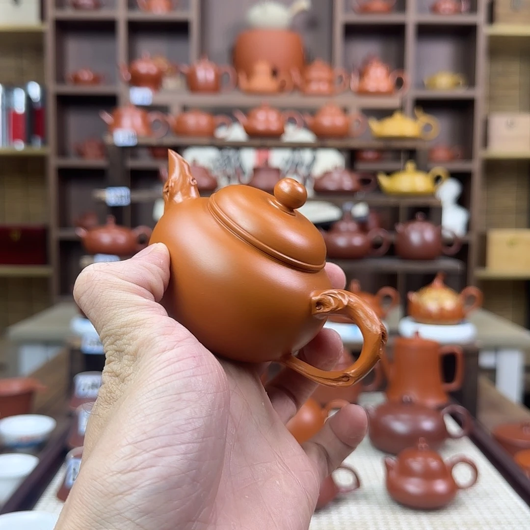 A***行茶壶紫砂潮州手拉壶花器水平