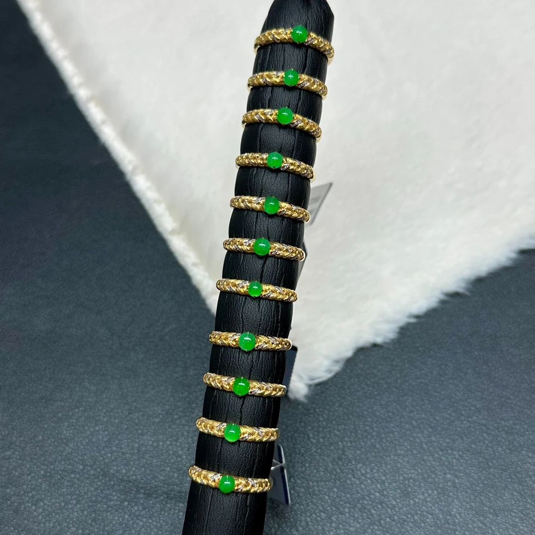 翡翠戒指-18k金-YHY398-多样性发一件-BK|CXQ1