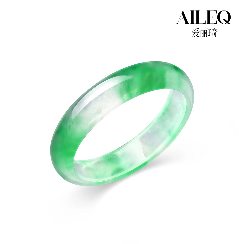 AILEQ 非金属仿水晶手镯  冰透绿色少女中国风绿白果冻时尚美人镯
