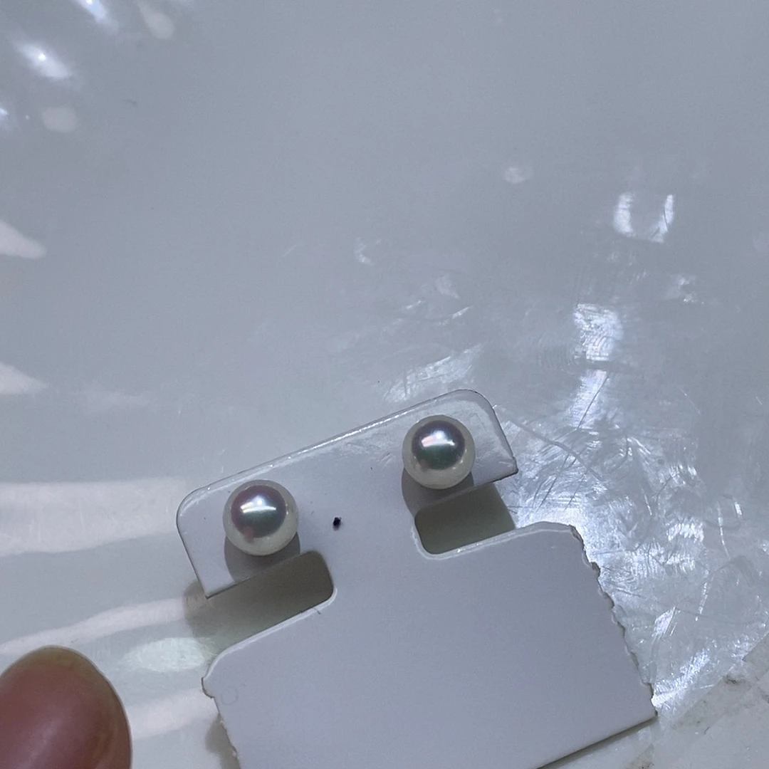 耳饰海水珍珠18K金镶嵌7-8